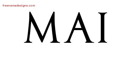 Mai Regal Victorian Name Tattoo Designs