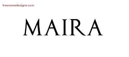 Maira Regal Victorian Name Tattoo Designs
