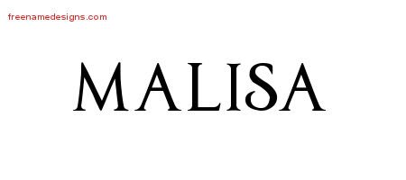 Malisa Regal Victorian Name Tattoo Designs