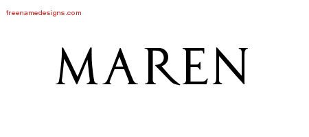 Maren Regal Victorian Name Tattoo Designs