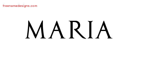 Maria Regal Victorian Name Tattoo Designs