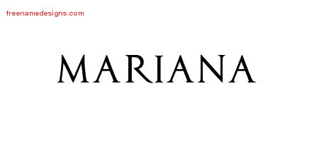 Mariana Regal Victorian Name Tattoo Designs