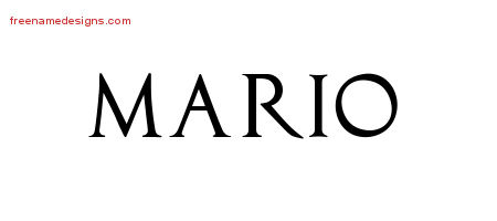 Mario Regal Victorian Name Tattoo Designs