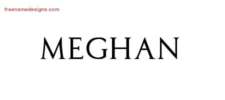 Meghan Regal Victorian Name Tattoo Designs