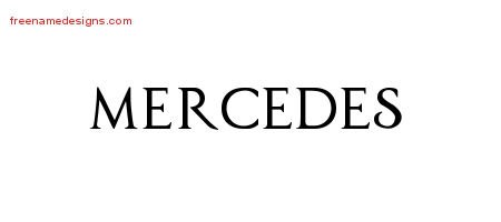 Mercedes Regal Victorian Name Tattoo Designs