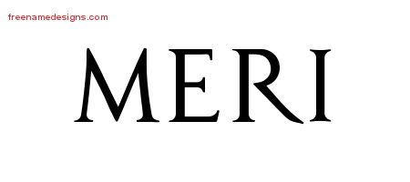 Meri Regal Victorian Name Tattoo Designs