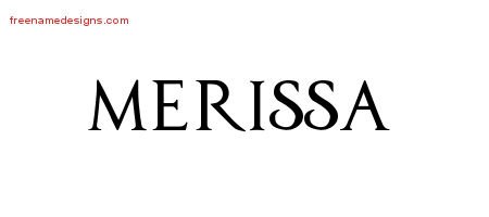 Merissa Regal Victorian Name Tattoo Designs