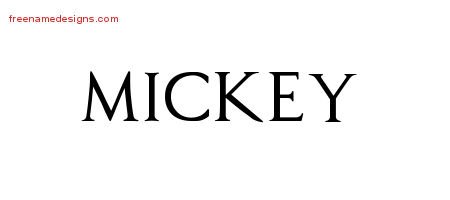 Mickey Regal Victorian Name Tattoo Designs