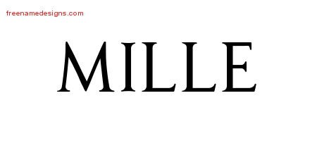 Mille Regal Victorian Name Tattoo Designs