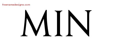 Min Regal Victorian Name Tattoo Designs