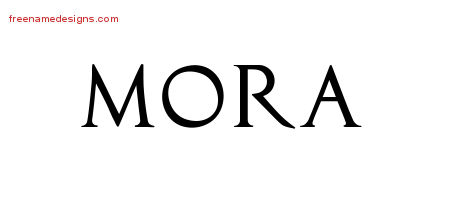 Mora Regal Victorian Name Tattoo Designs