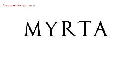 Myrta Regal Victorian Name Tattoo Designs