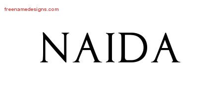 Naida Regal Victorian Name Tattoo Designs