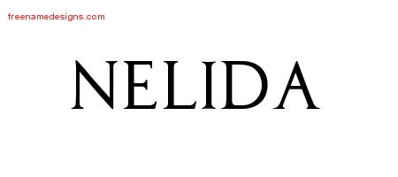 Nelida Regal Victorian Name Tattoo Designs