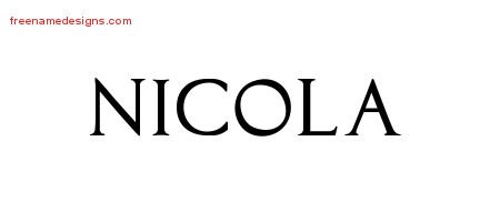 Nicola Regal Victorian Name Tattoo Designs