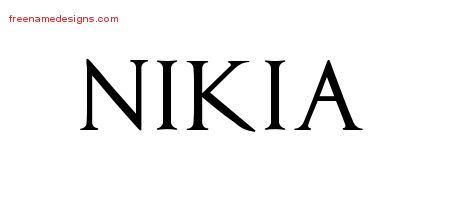 Nikia Regal Victorian Name Tattoo Designs