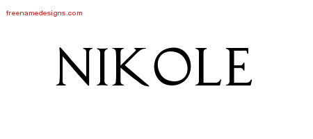 Nikole Regal Victorian Name Tattoo Designs