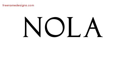 Nola Regal Victorian Name Tattoo Designs