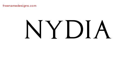 Nydia Regal Victorian Name Tattoo Designs