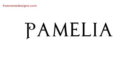 Pamelia Regal Victorian Name Tattoo Designs