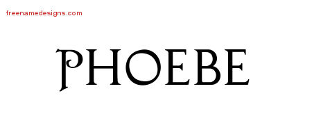 Phoebe Regal Victorian Name Tattoo Designs