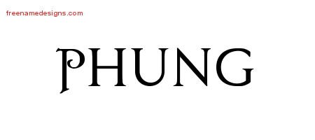 Phung Regal Victorian Name Tattoo Designs
