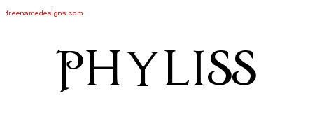 Phyliss Regal Victorian Name Tattoo Designs