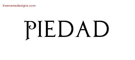 Piedad Regal Victorian Name Tattoo Designs
