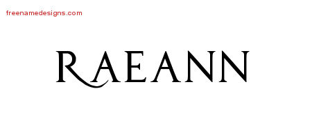 Raeann Regal Victorian Name Tattoo Designs