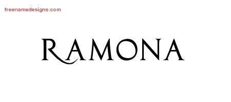 Ramona Regal Victorian Name Tattoo Designs