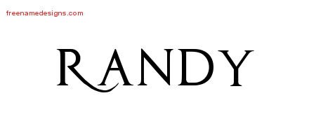 Randy Regal Victorian Name Tattoo Designs