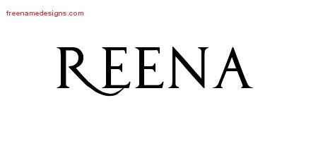 Reena Regal Victorian Name Tattoo Designs