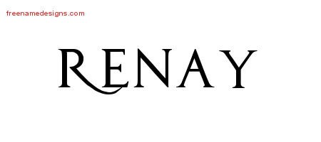 Renay Regal Victorian Name Tattoo Designs