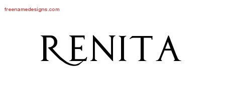 Renita Regal Victorian Name Tattoo Designs