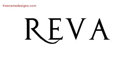 Reva Regal Victorian Name Tattoo Designs