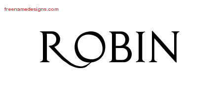 Robin Regal Victorian Name Tattoo Designs