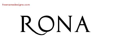 Rona Regal Victorian Name Tattoo Designs