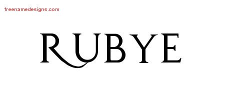 Rubye Regal Victorian Name Tattoo Designs