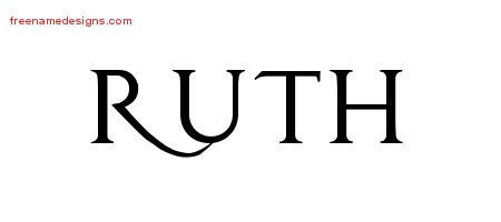 Ruth Regal Victorian Name Tattoo Designs
