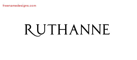 Ruthanne Regal Victorian Name Tattoo Designs