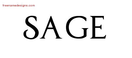 Sage Regal Victorian Name Tattoo Designs