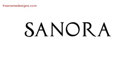 Sanora Regal Victorian Name Tattoo Designs