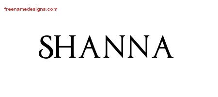 Shanna Regal Victorian Name Tattoo Designs