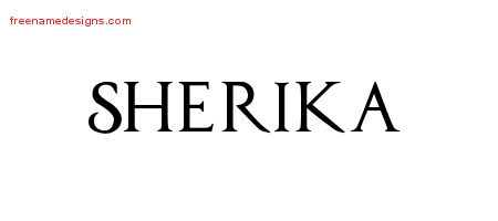 Sherika Regal Victorian Name Tattoo Designs