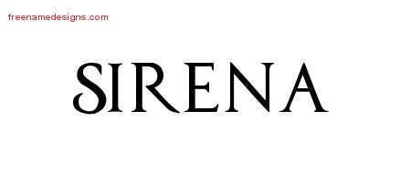 Sirena Regal Victorian Name Tattoo Designs