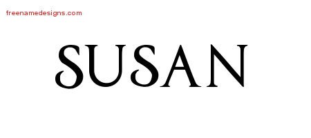 Susan Regal Victorian Name Tattoo Designs