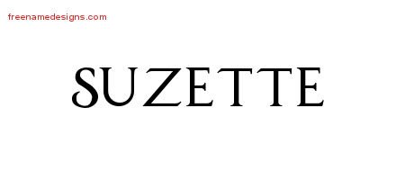 Suzette Regal Victorian Name Tattoo Designs