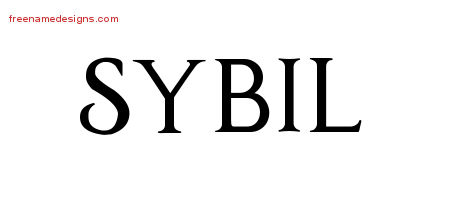 Sybil Regal Victorian Name Tattoo Designs