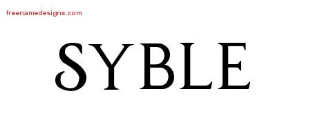 Syble Regal Victorian Name Tattoo Designs