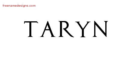 Taryn Regal Victorian Name Tattoo Designs